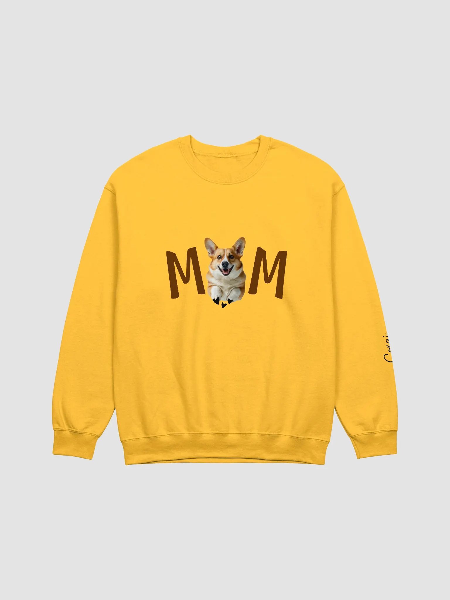 Corgi mom modern front and back design sweatshirt with sleeve print product image (2)
