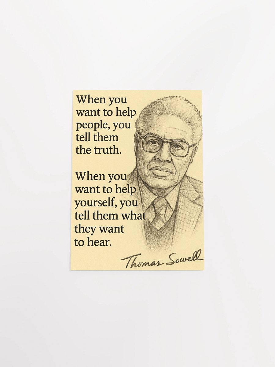 “Tell Them the Truth” — Thomas Sowell Pencil Portrait Poster (Unframed) product image (5)