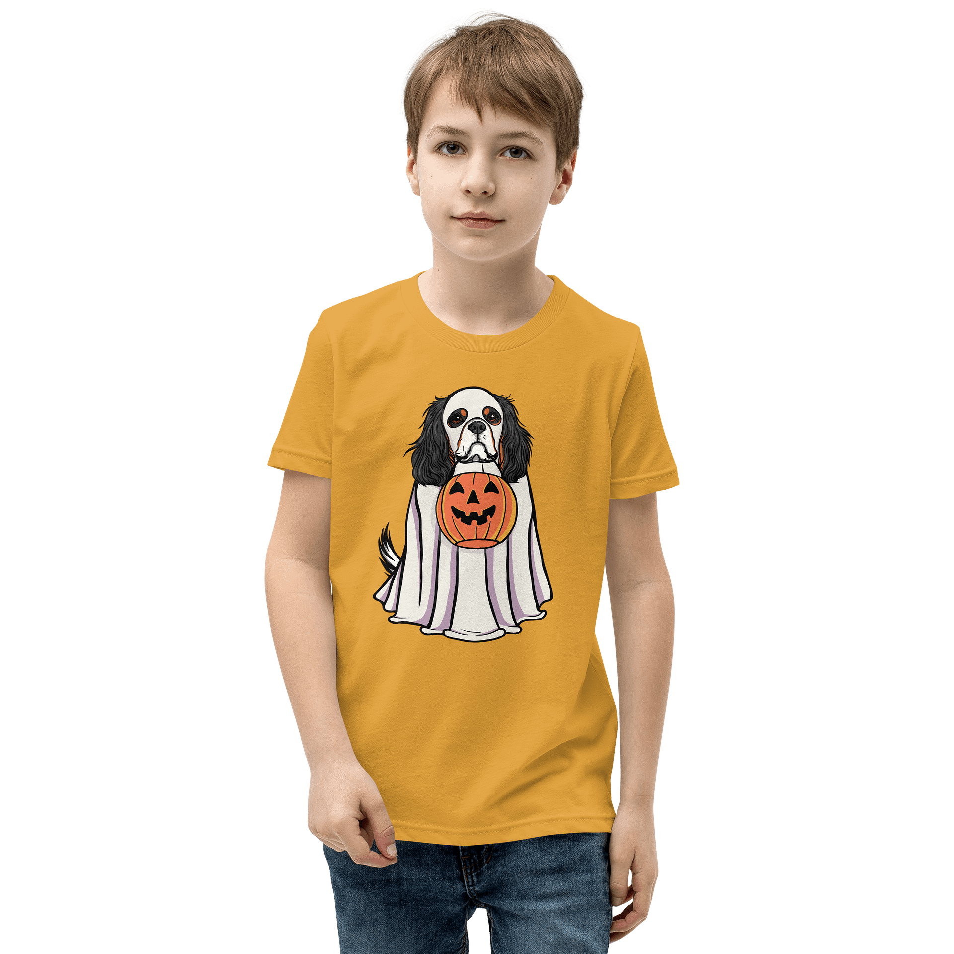 Halloween Cavalier King Charles Spaniel(Tricolor) Youth T-Shirt product image (1)