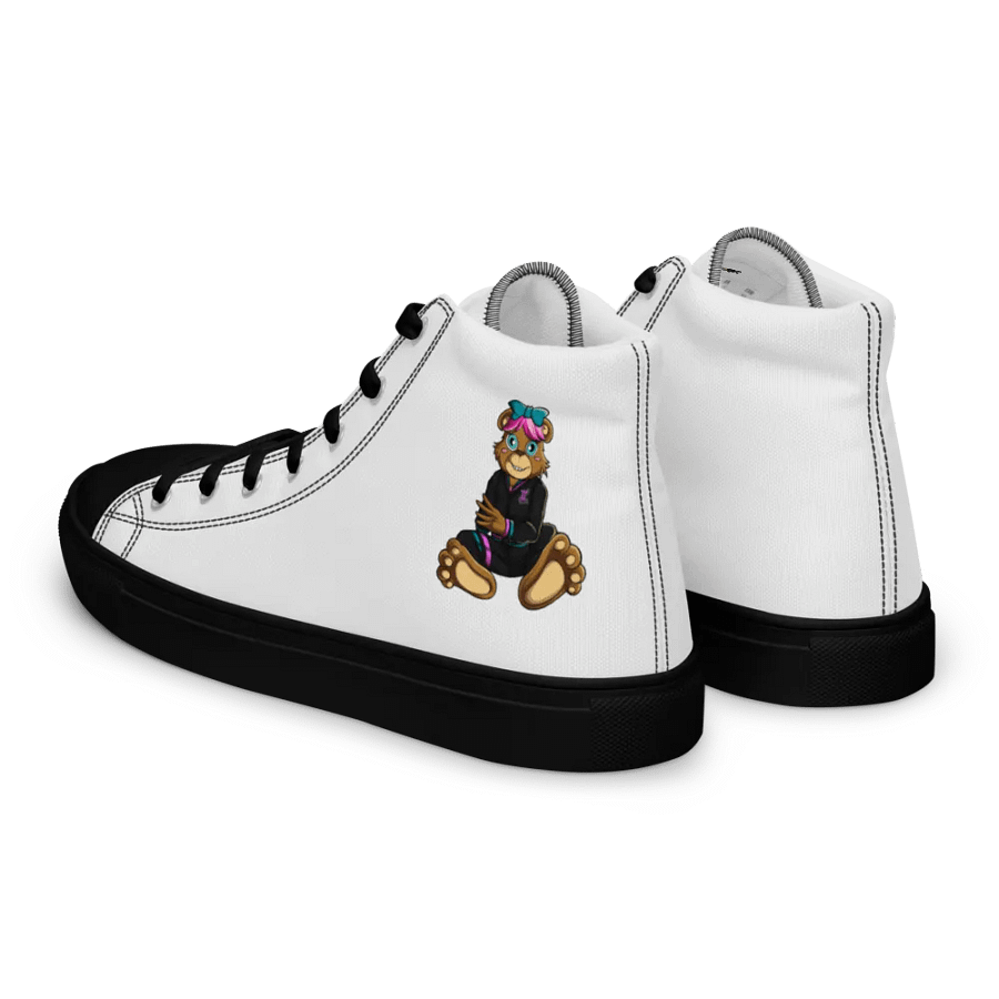 Sitting Girl Bear Women's High Top Canvas Shoes product image (3)