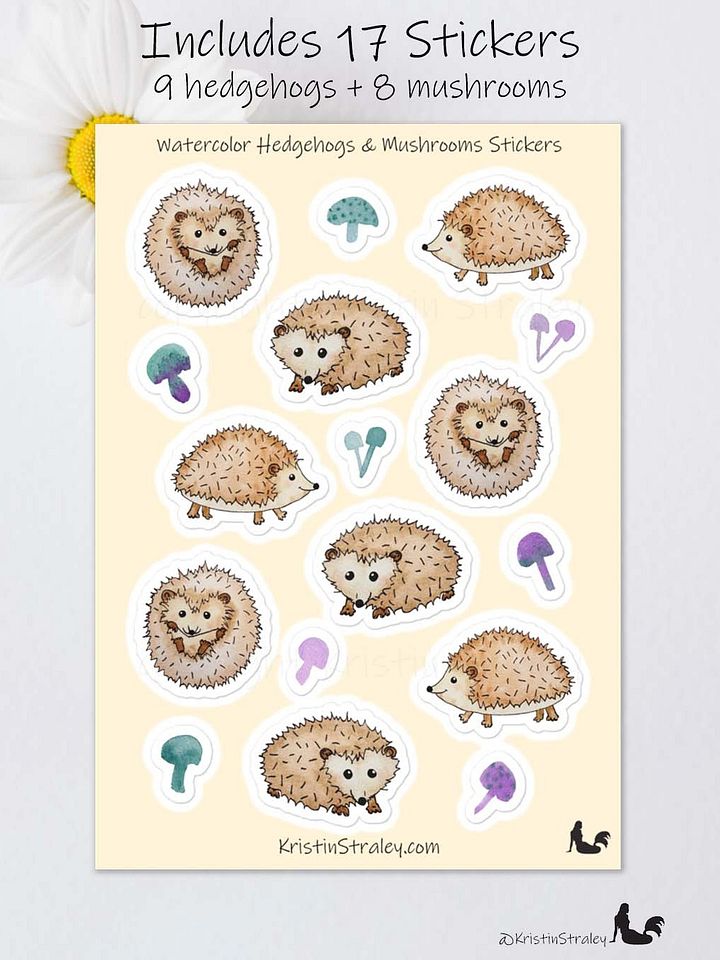 Hedgehogs and Mushrooms Sticker Sheet product image (2)