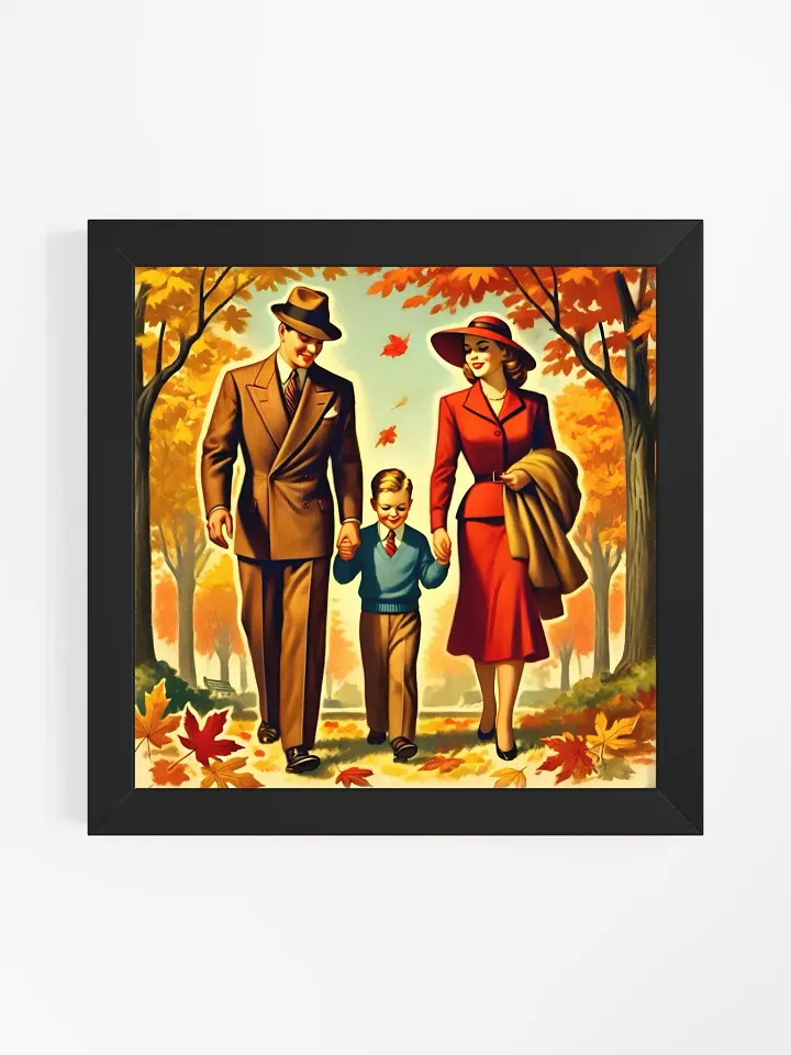 Family Walk in Autumn: Framed Artwork product image (1)