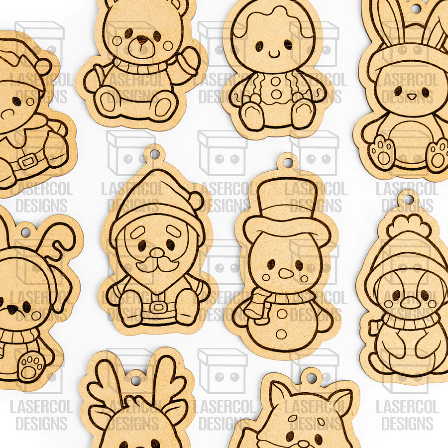 Christmas Ornaments Mega Bundle (12 Sets, +120 Ornaments) - Laser Cut Files product image (2)