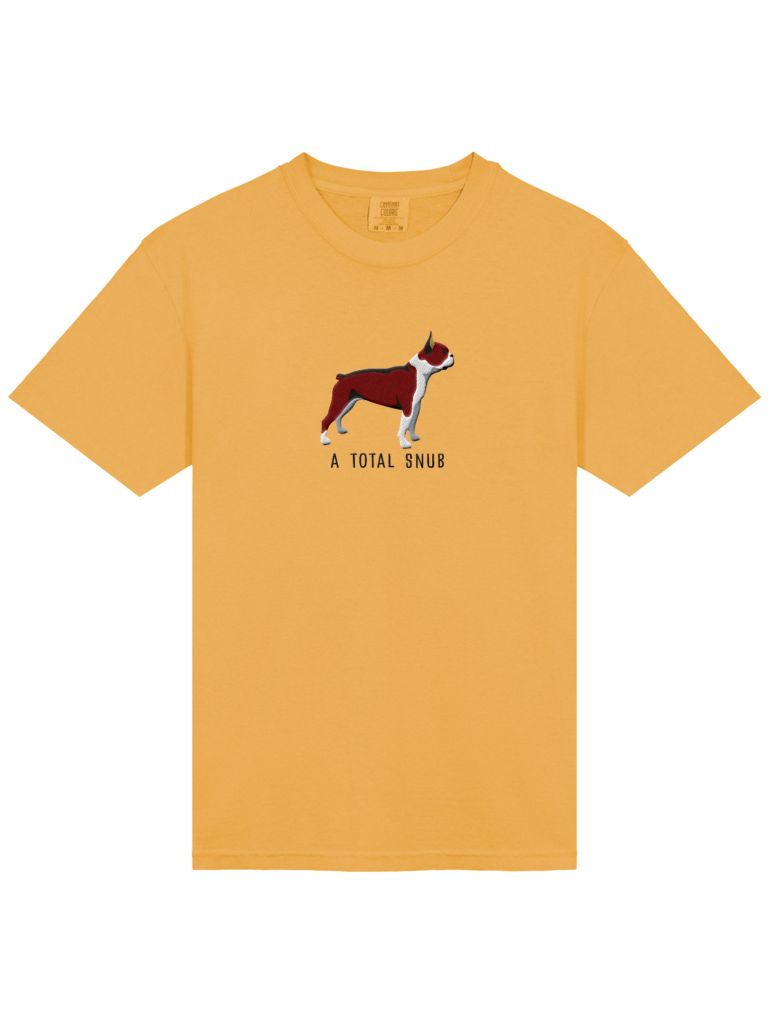 A Total Snub T-Shirt(Embroidered) of a Boston Terrier(Red & White) product image (33)
