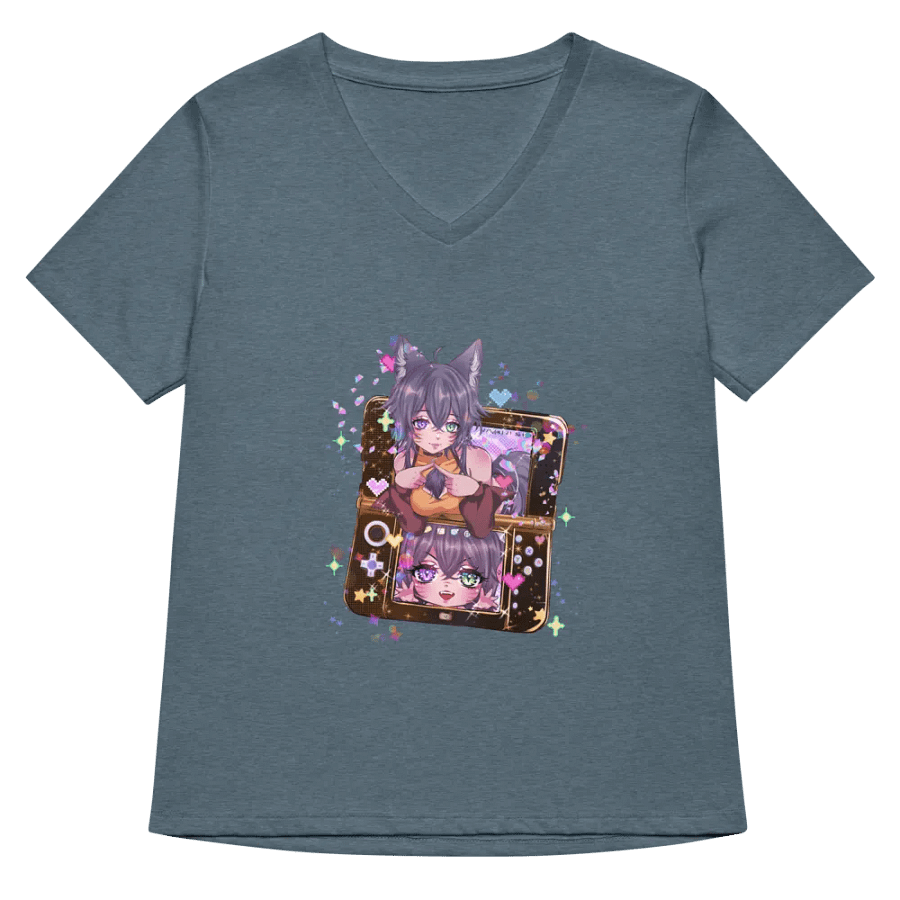 WolfcatRisi Gamer Waifu Women's V-Neck T-shirt product image (6)