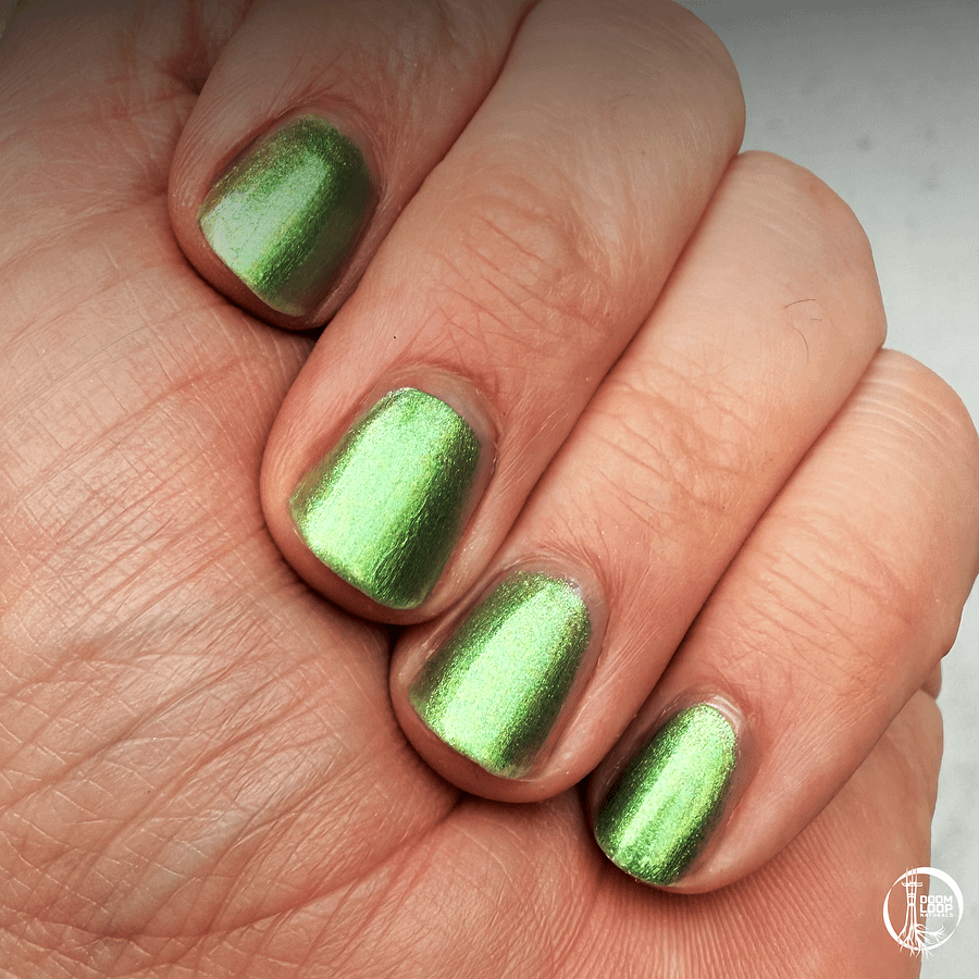 TWO SIZES TOO SMALL - Green Semi-Metallic Nail Polish product image (6)