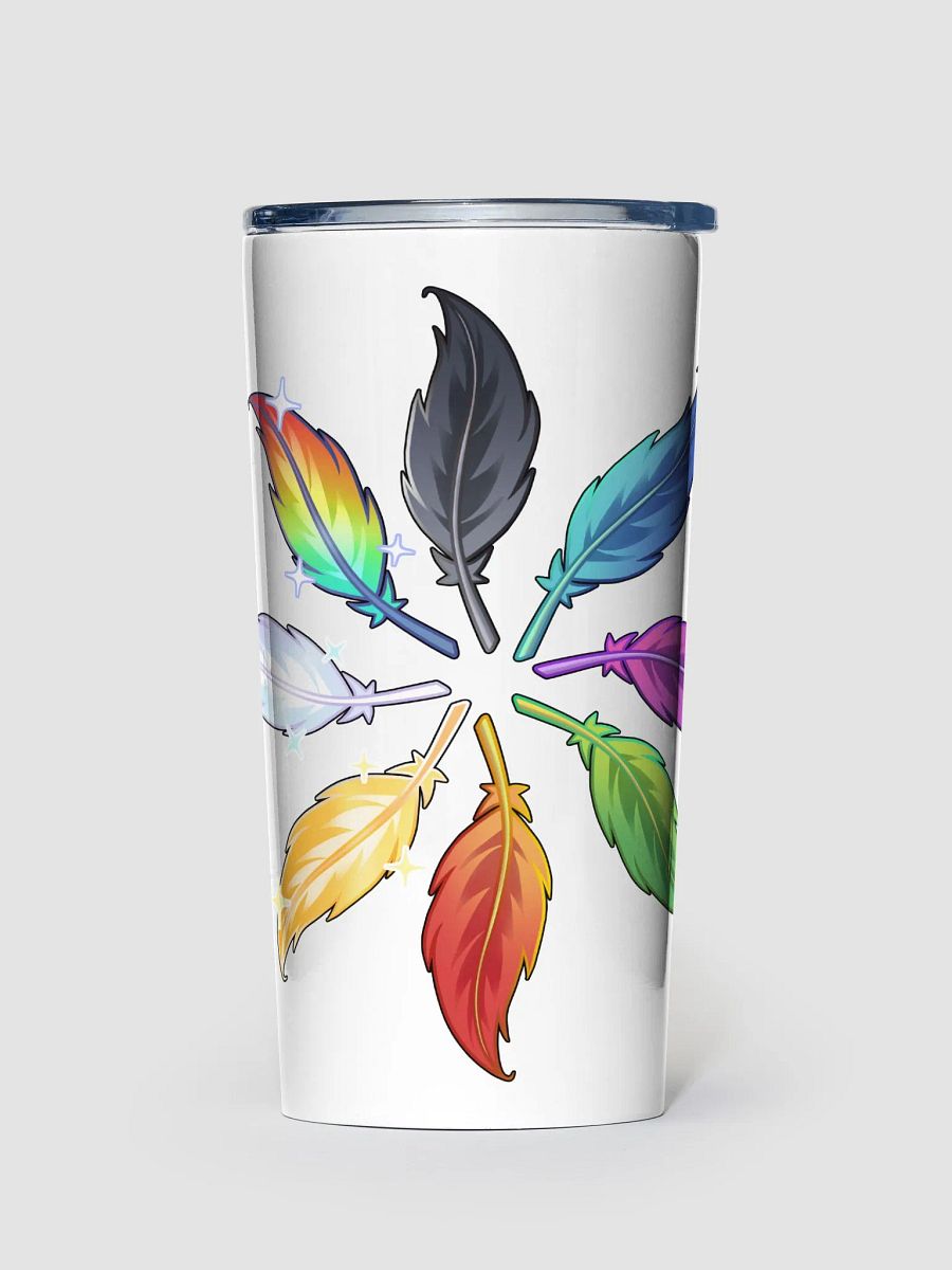 Circle of Feathers 20z Stainless Steel Tumbler (White) product image (1)