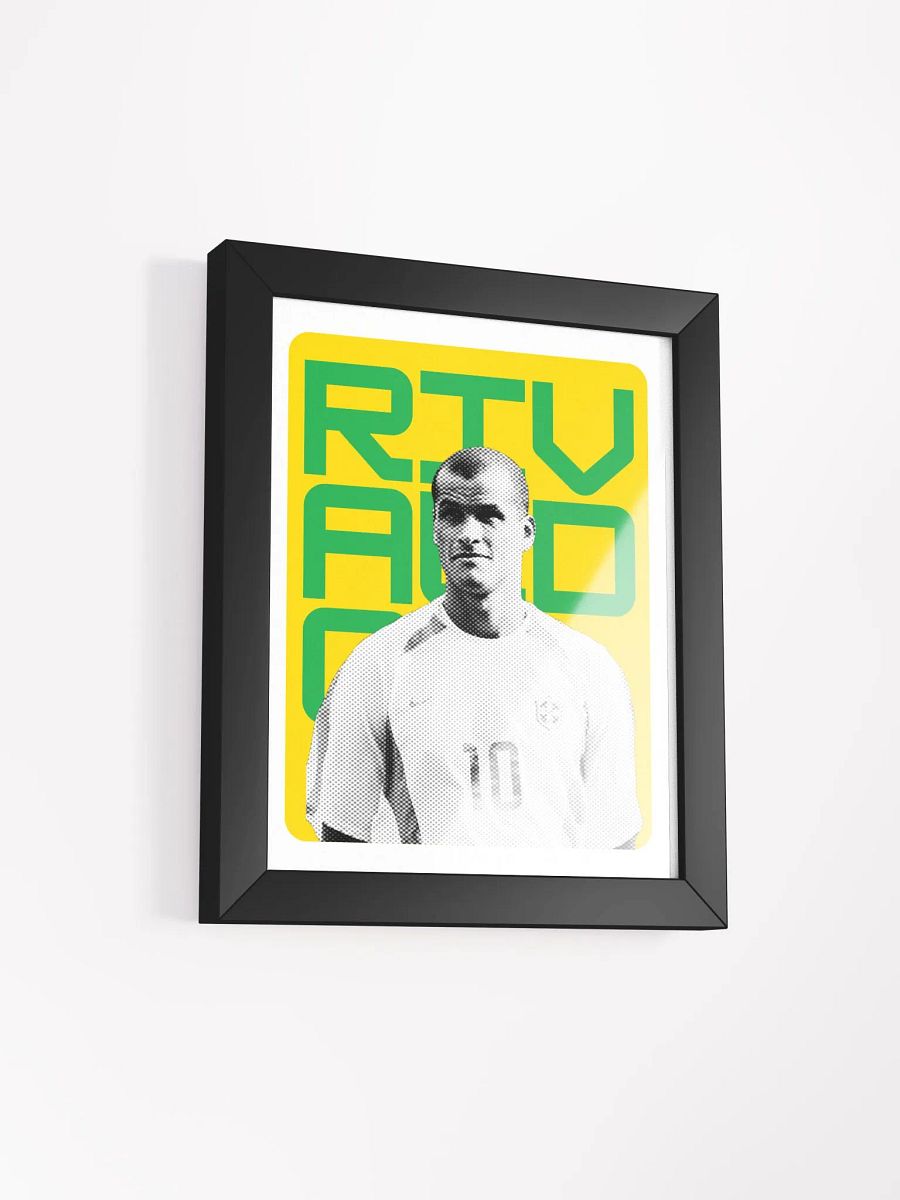 Rivaldo BW Brazil Name Art Framed Print product image (3)