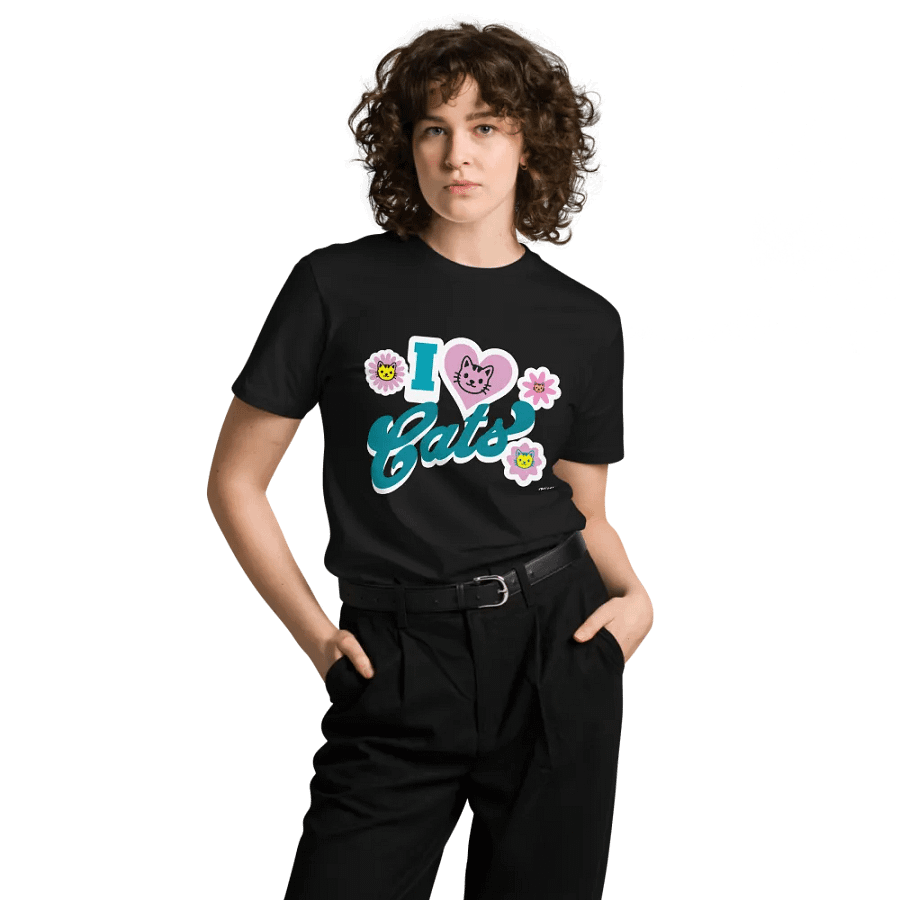 Cheerful Cats Love Unisex T-Shirt product image (12)