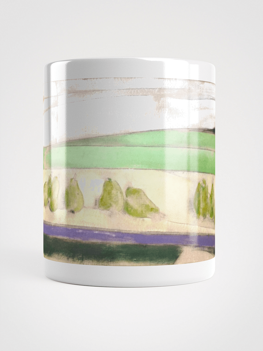 Twelve Pears on a Studio Bench (1986) on White Glossy Mug product image (5)