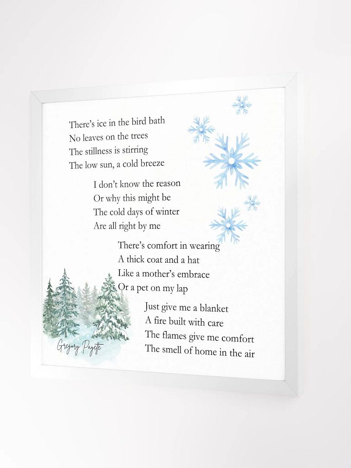 "Cold Days of Winter" - A Winter Scene Poetry Print product image (18)
