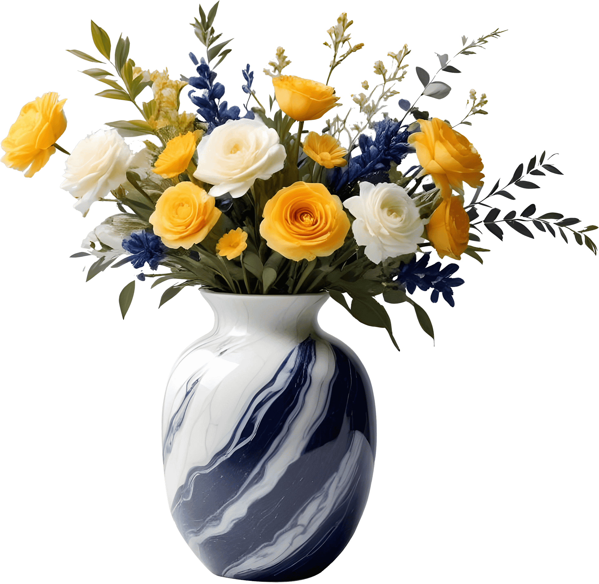 Golden Tides – Provence-Style Floral Vase PNG product image (1)