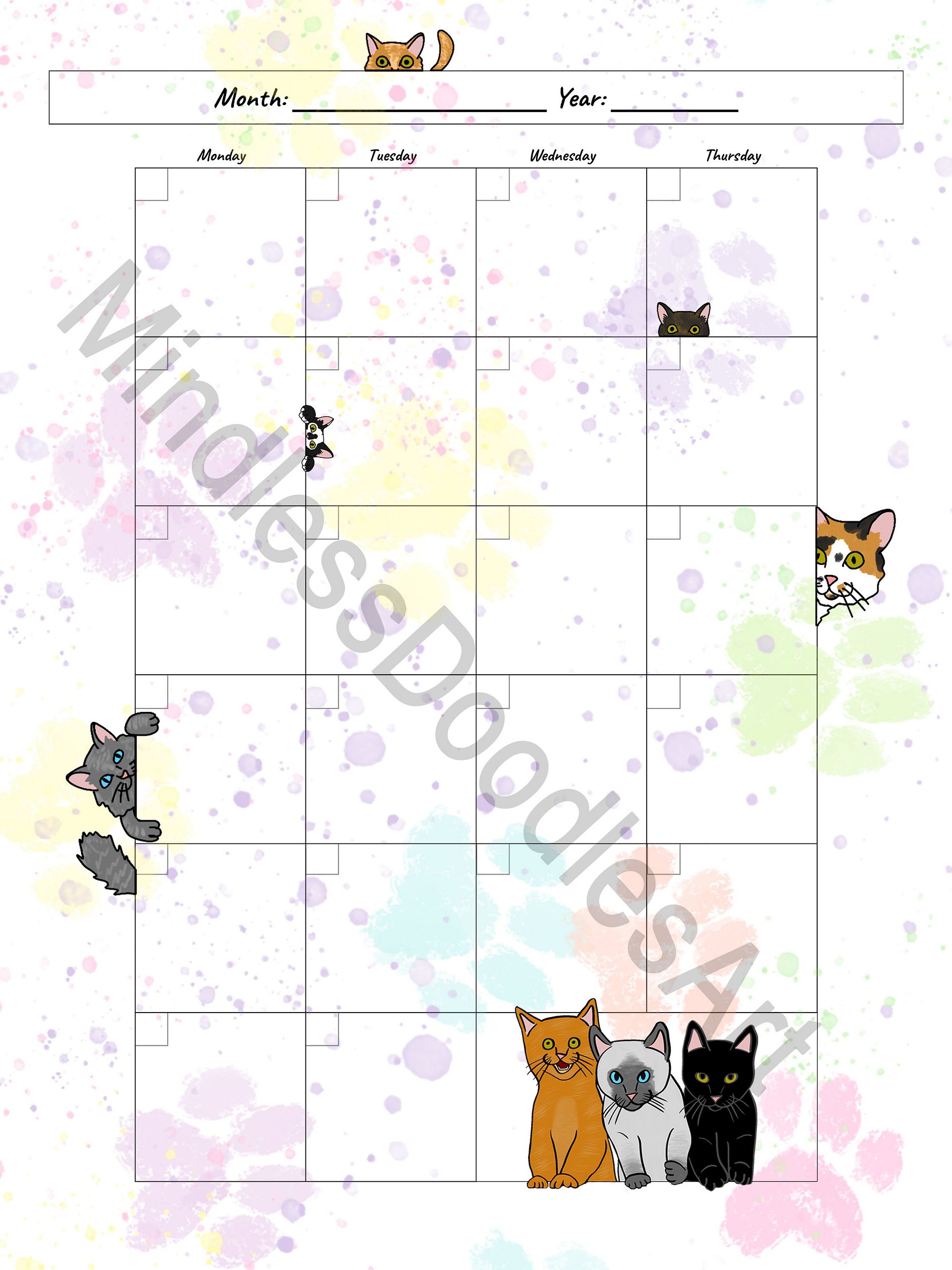 Cute Cats Monthly Planner product image (1)