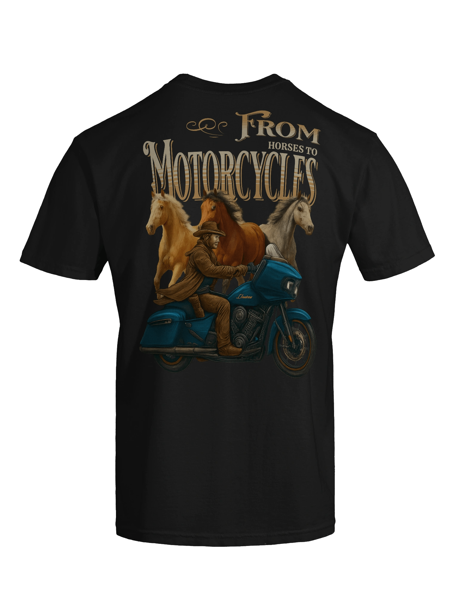 Legacy of the Tribe – From Horses to Motorcycles Tee (Cowboy) product image (9)
