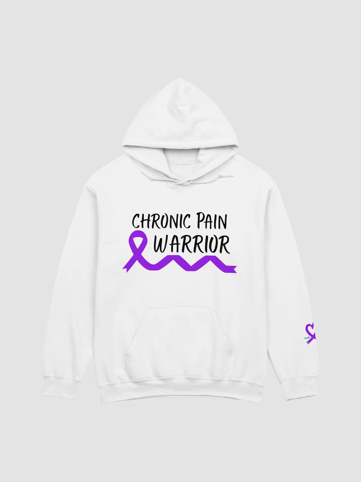 Chronic Pain Warrior Bottom Ribbon Hoodie- Black Print product image (1)