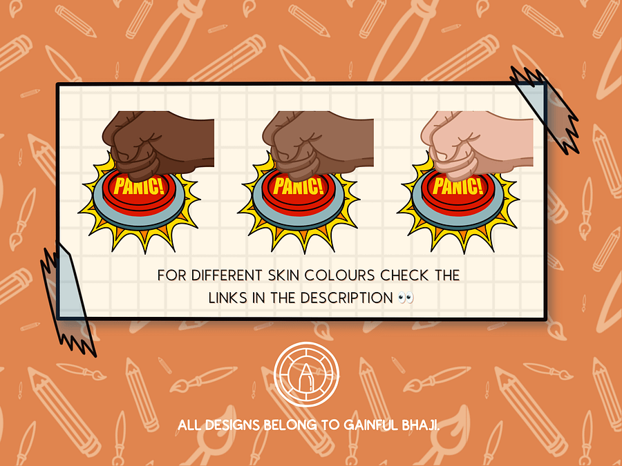 👋🏽🚨 PANIC BUTTON – Animated Emote product image (2)