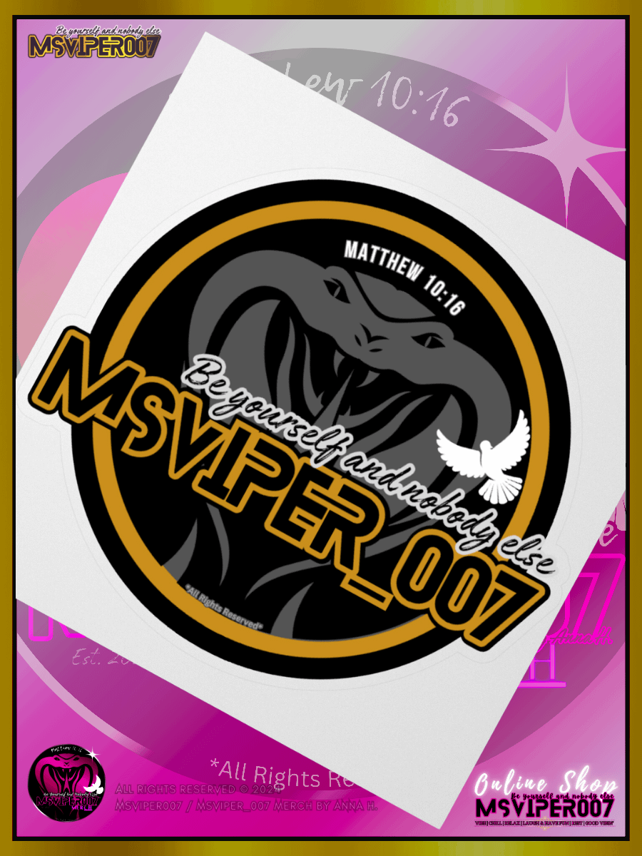 Sticker - "MsViper_007™ Brand Classic" [yllw-gld/blk emblem] Support&Sport Kiss cut Stickers By Anna H. product image (2)