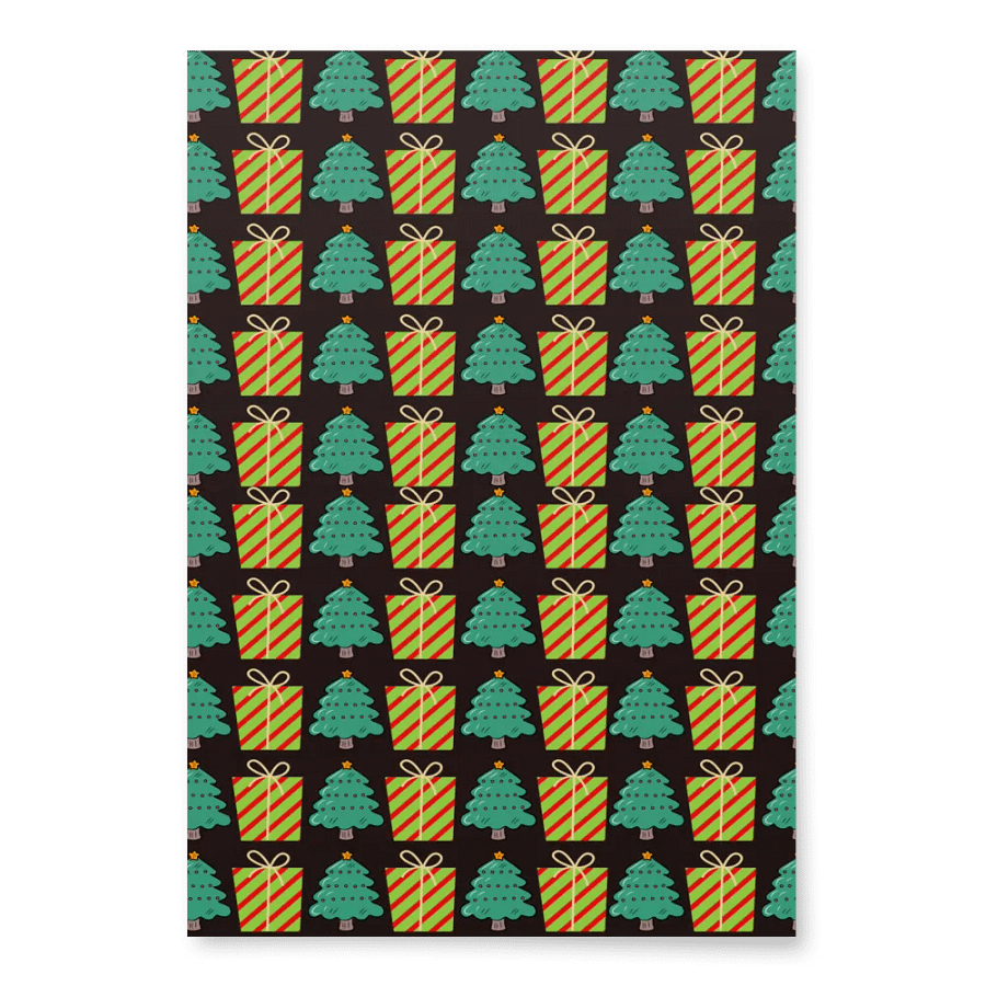Christmas Trees and Presents Pattern Wrapping Paper product image (1)