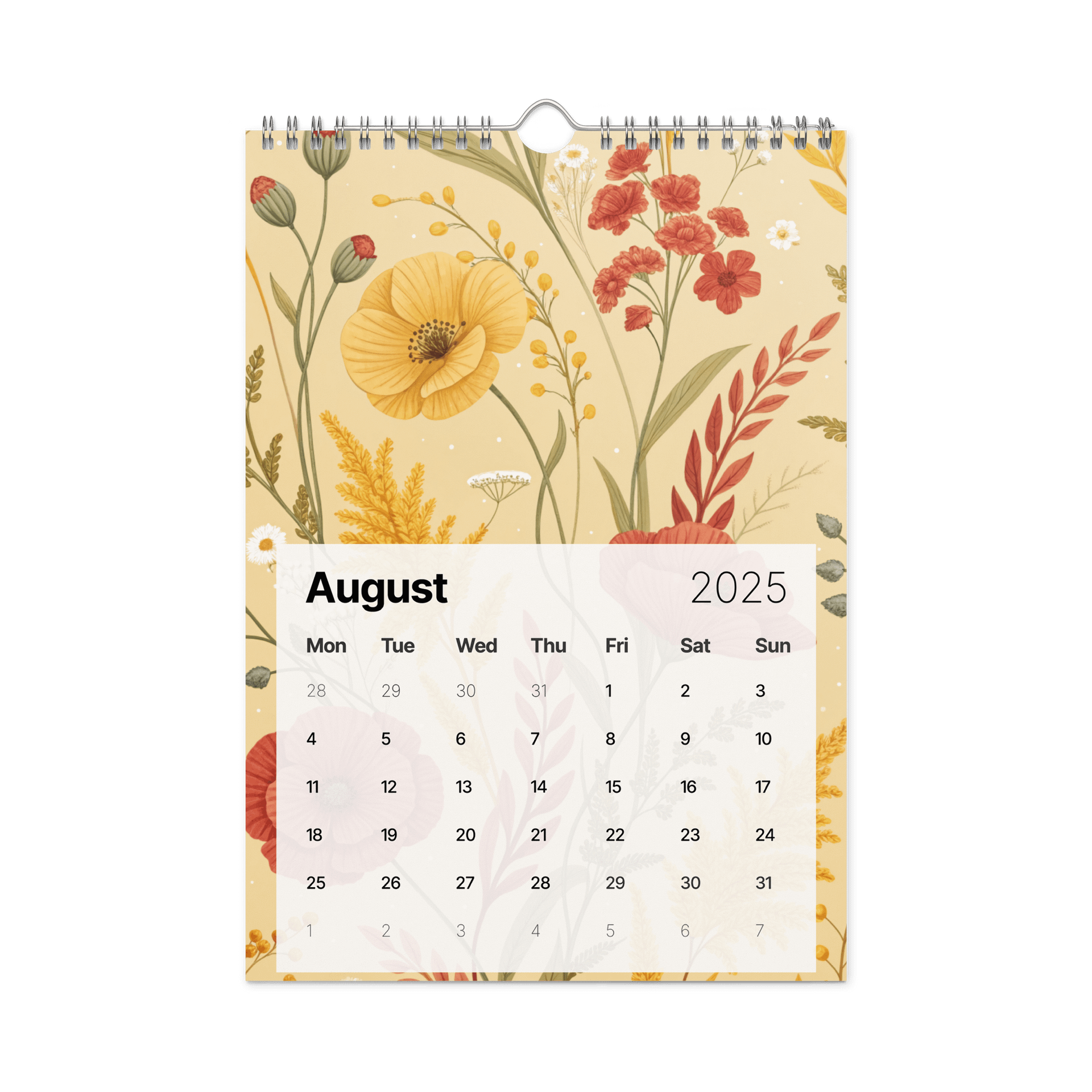 SEAMLESS FLORAL PATTERN WALL CALENDAR 2026 product image (2)