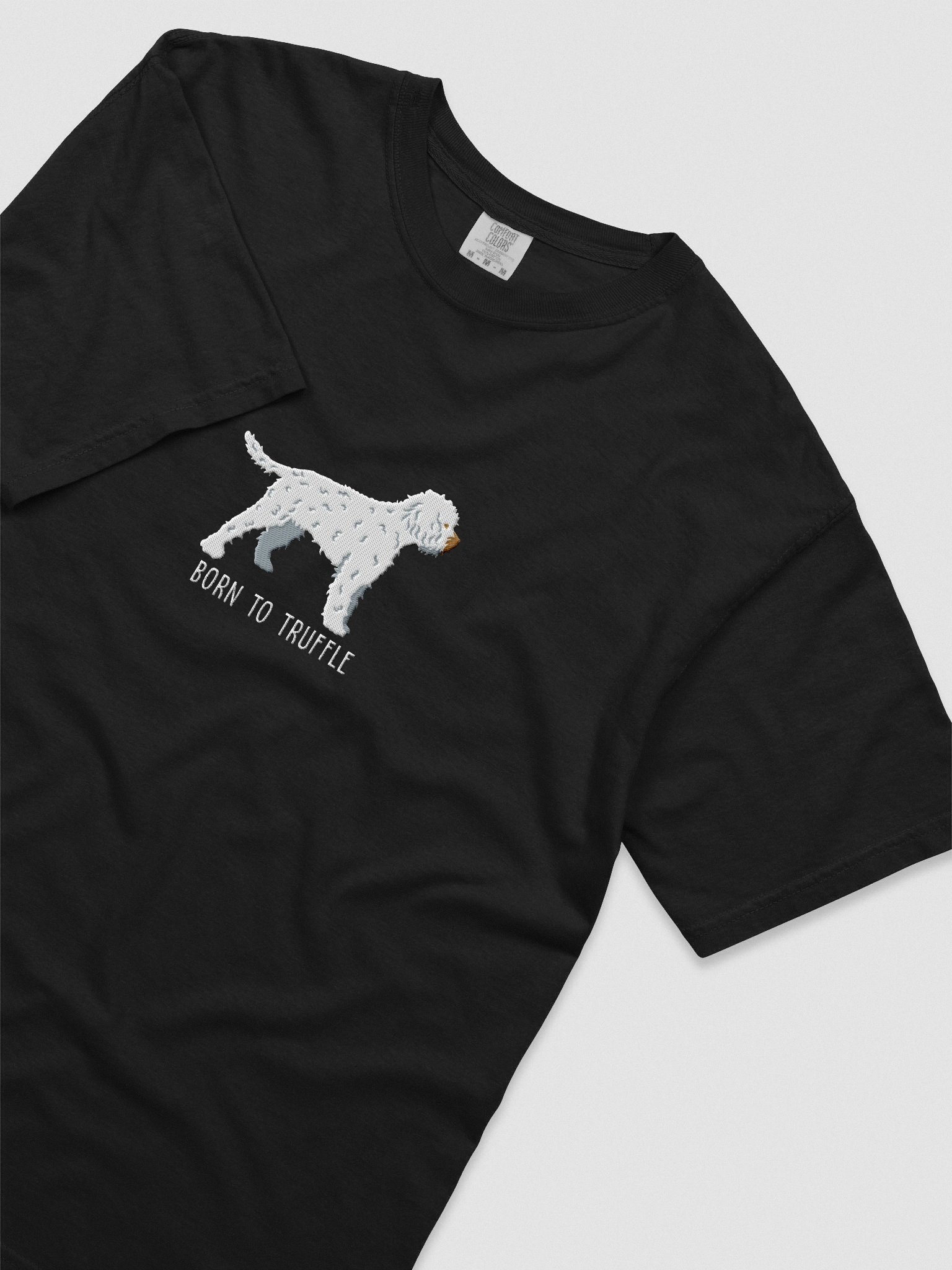 Born to Truffle T-Shirt(Embroidered) of a Lagotto Romagnolo(White) product image (8)