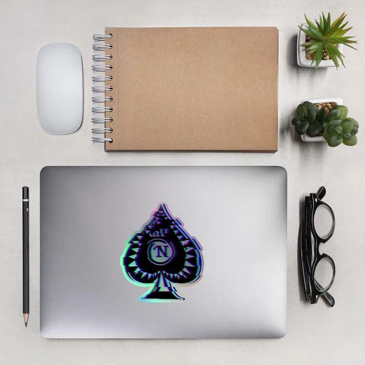 The Glitched Spade Holographic Sticker product image (2)
