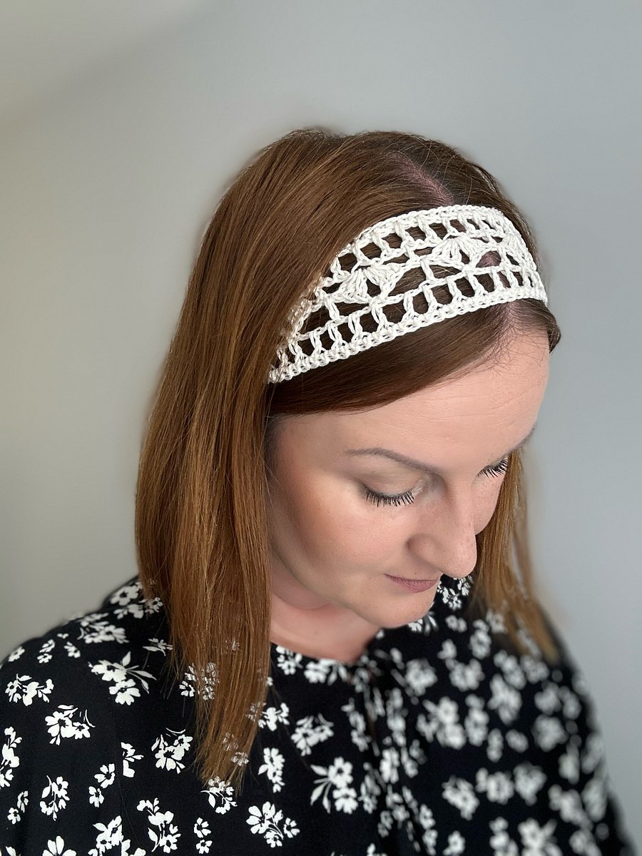 Lace Crochet Headband PDF Pattern eBook - Rose Headband/ Hairtie product image (11)