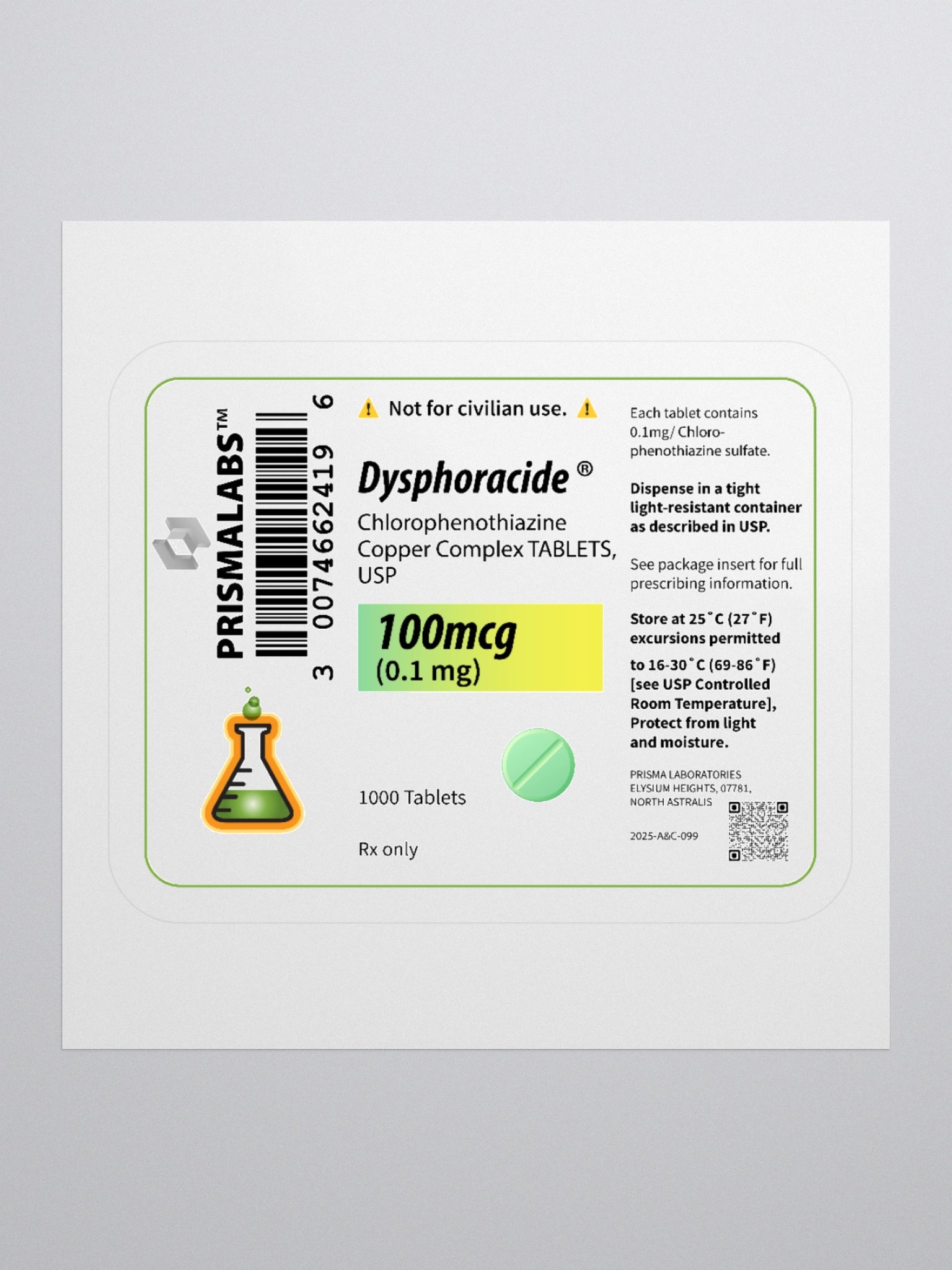 DYSPHORACIDE™ (100mcg) | PRISMALABS Biohazard Sticker product image (1)