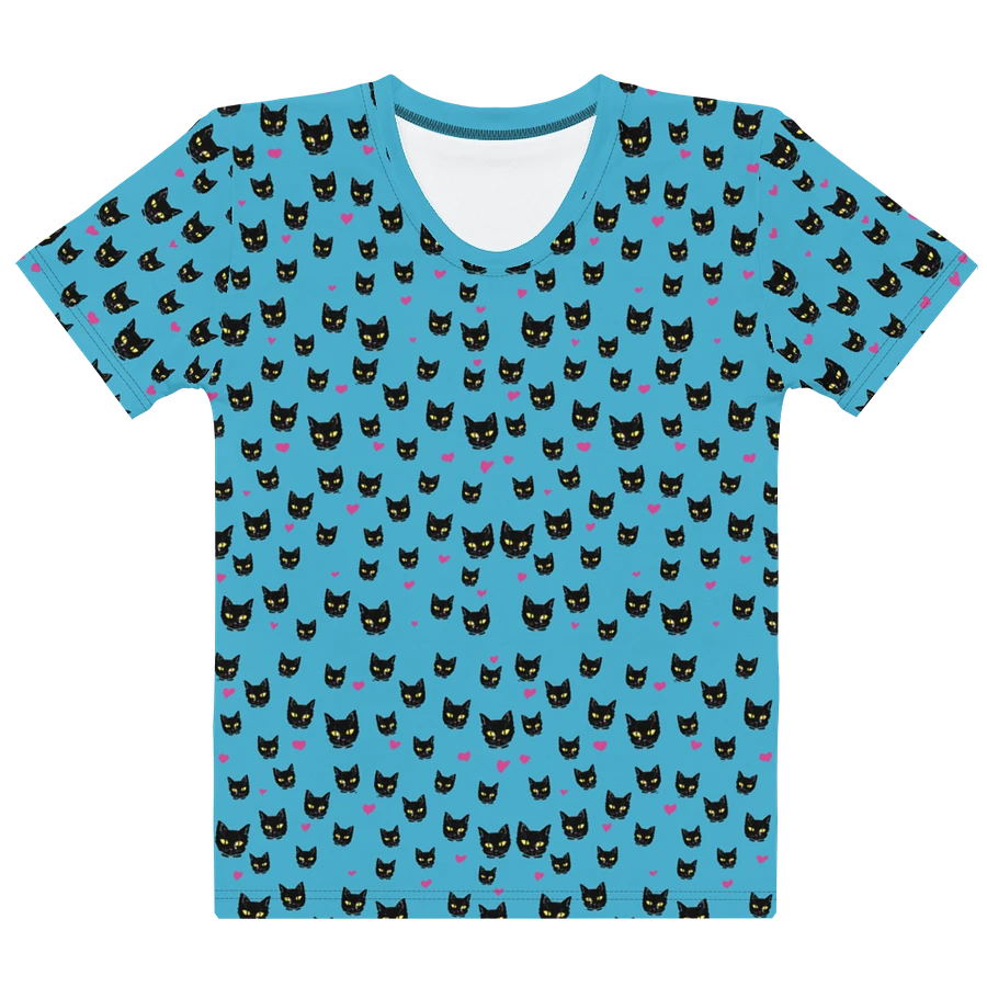 'Blue Kitty Dots' Women's Poly Tee product image (1)