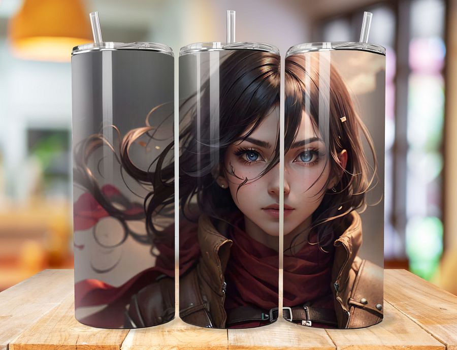 Mikasa Ackerman 20 oz Stainless Steel Tumbler – Attack on Titan Unbreakable Warrior Design product image (1)
