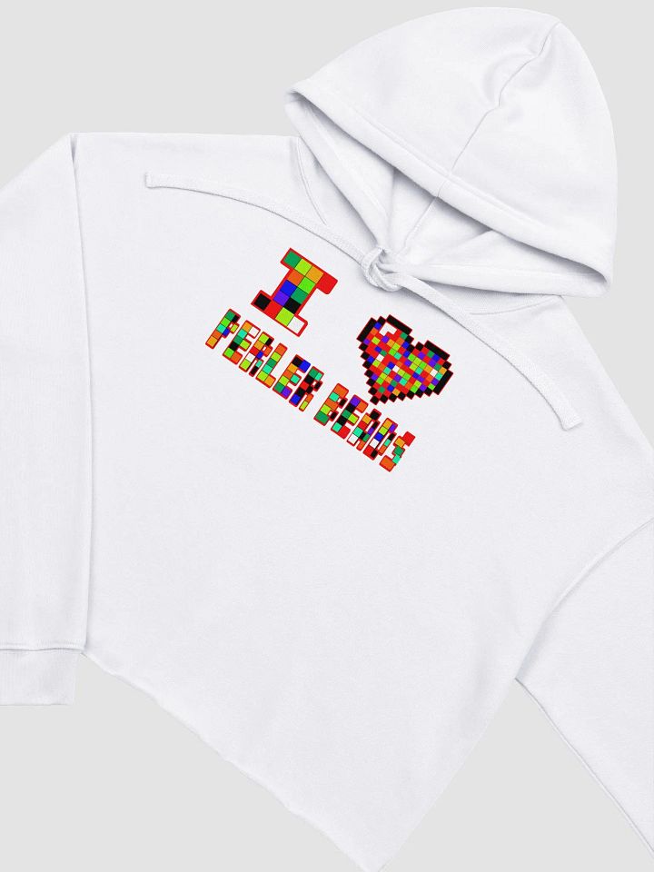 I Heart Perler Bead Crop Hoodie product image (2)