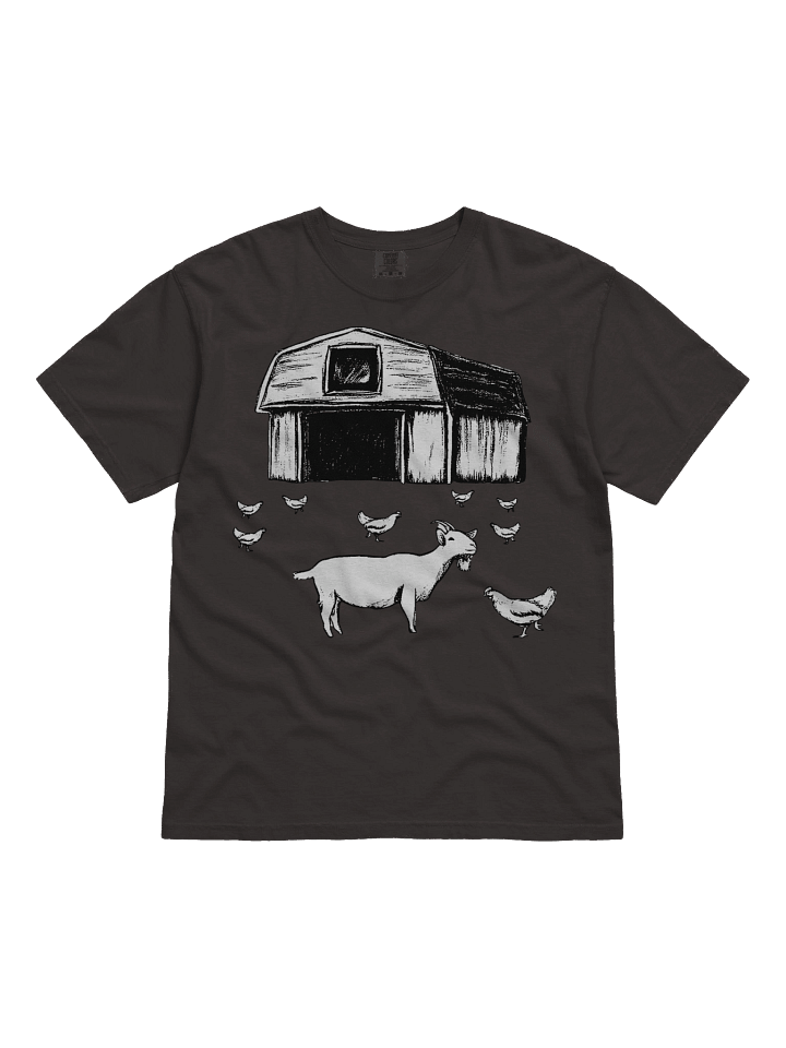 Minimalist Goat and chickens Sketch Comfort Tee product image (1)