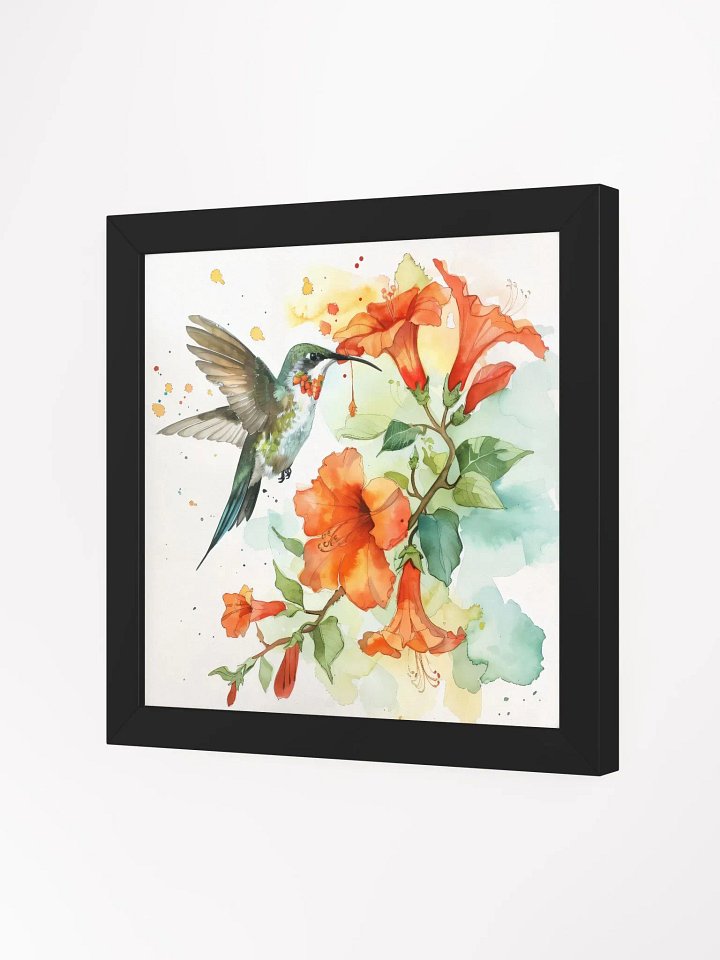 Watercolor & Ink Hummingbird Canvas Art Series #1; Eco-Friendly Matte Poster Art; AI-Generated product image (17)