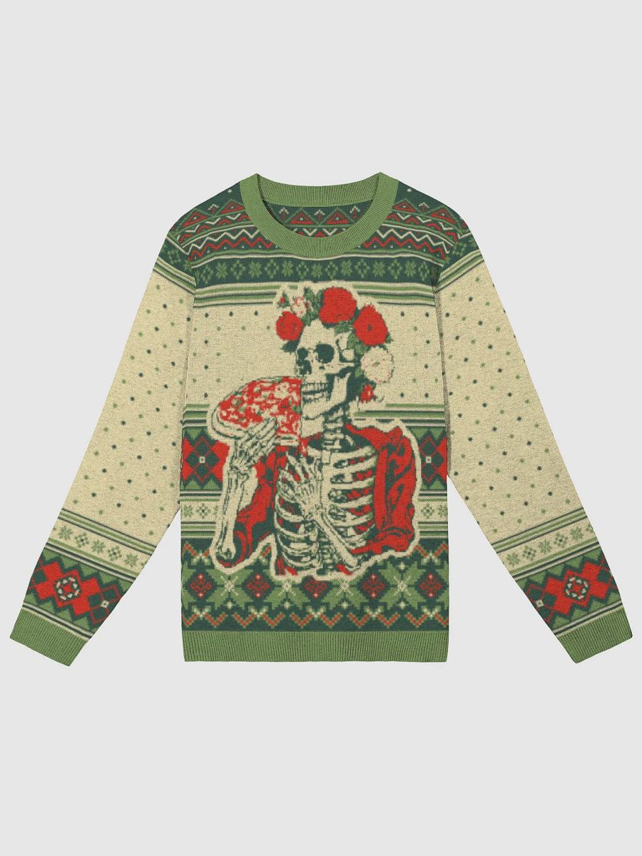 Floral Pizza Bones: Whimsical Skeleton Knit Sweater product image (3)