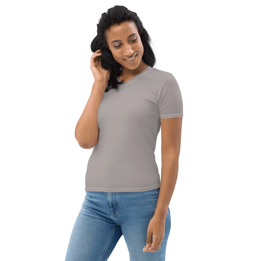Plain Grey Soft Summer Women's Crewneck Polyester Heavyweight Premium T-Shirt by Treasure Pie product image (3)