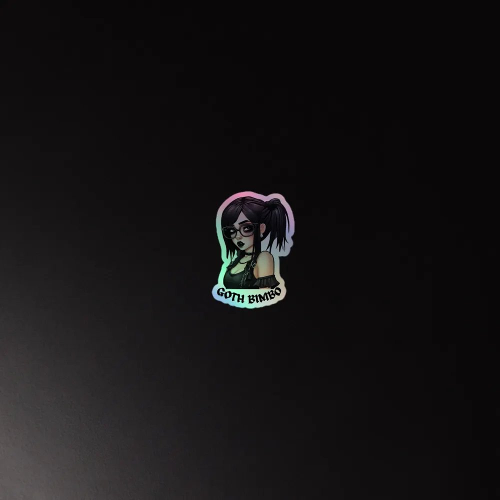 holographic goth bimbo logo sticker product image (4)