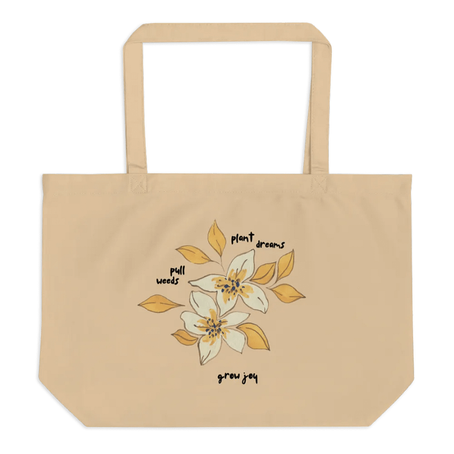 Grow Joy Botanical Cotton Tote Bag | Large, Cream product image (1)