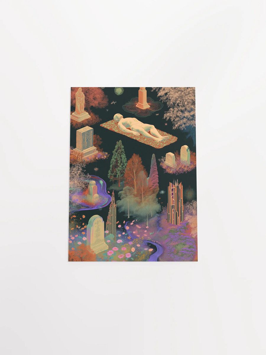 Psychedelic Afterlife: Surreal Cemetery, Floating Figure, and Cosmic Gardens product image (10)