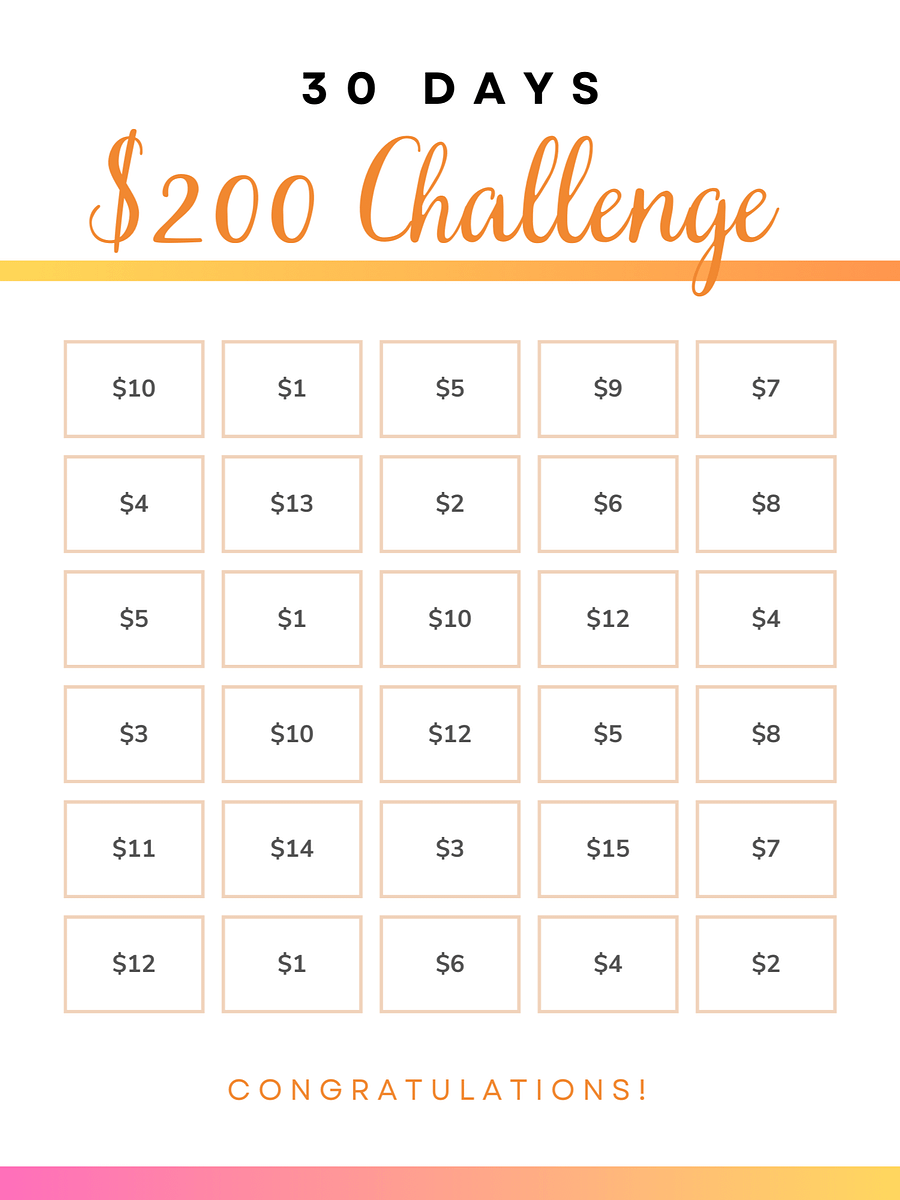 $200 30 Day Savings Challenge product image (1)