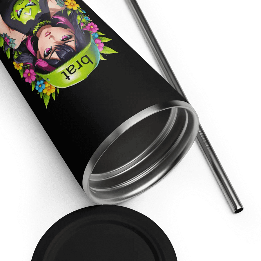 Brat 20 oz Tumbler Cup - Black - Insulated Tumbler with a Straw v6 product image (9)