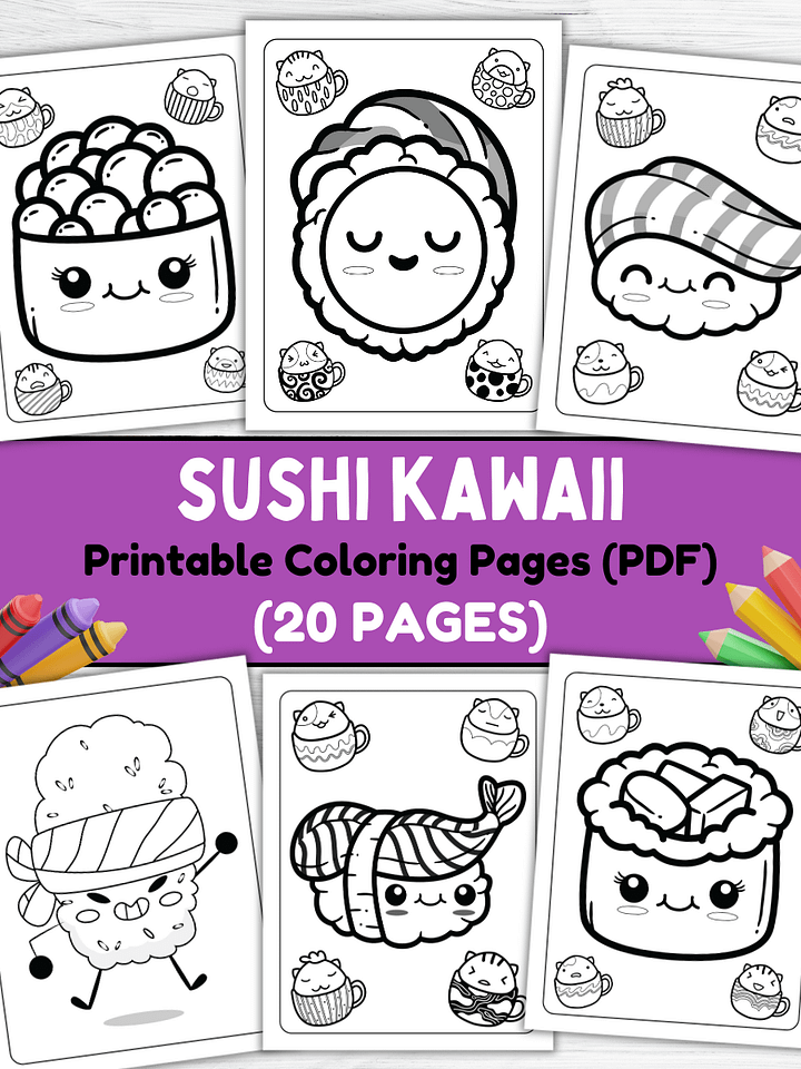 Sushi Kawaii (PDF Coloring Pages) product image (1)