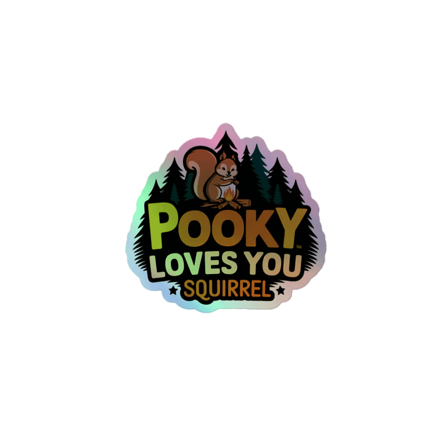 Pooky Loves You Squirrel Holographic Sticker Sheet product image (1)