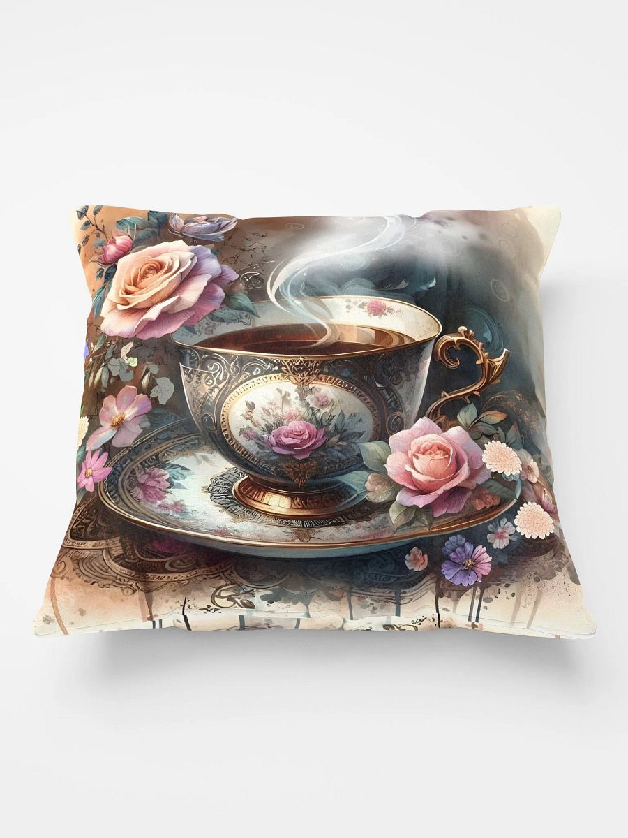 Tranquil Vintage Tea Cup Roses Pillow product image (5)