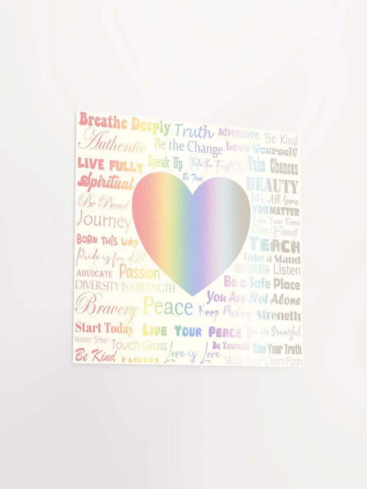 Love and Pride Square Poster (Rainbow Gradient Text) product image (2)