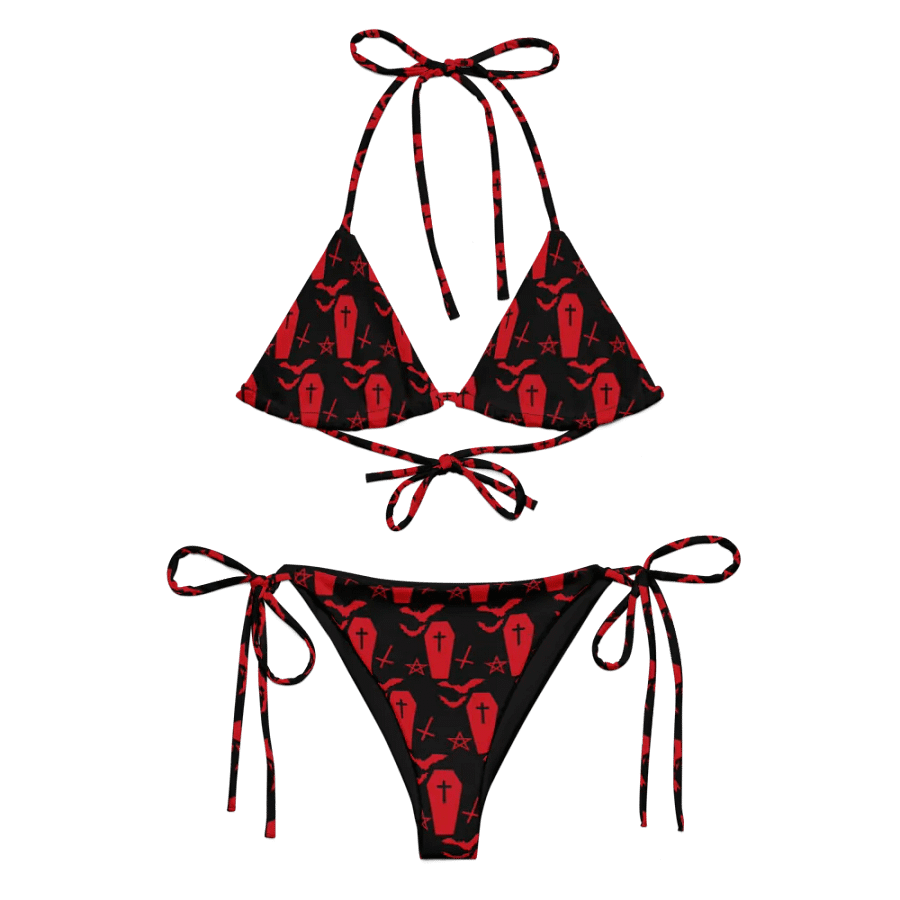 Coffin Bats Pentagram Cross Over Bikini Set product image (1)