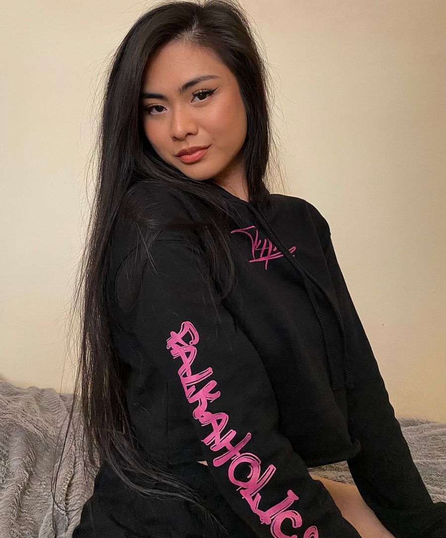 T4P Crop-Hoodie Black/Violet (Bella+Canvas Fleece Crop Hoodie) product image (6)