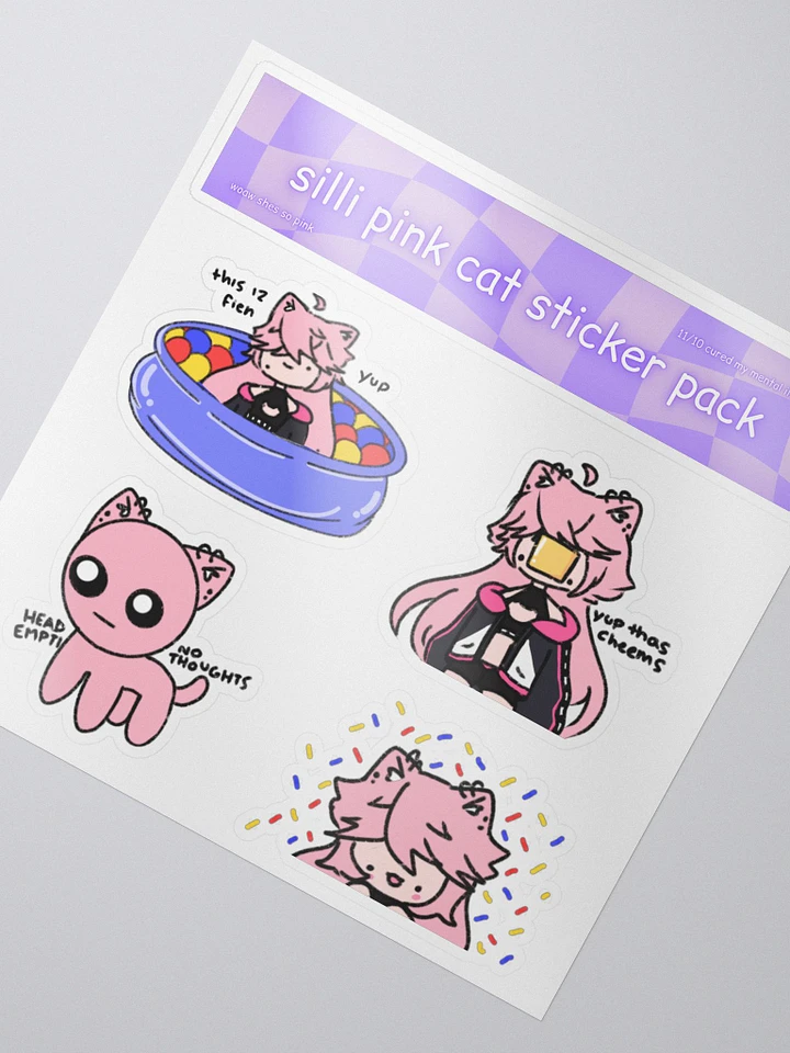 funni pink cat sticker pack | number 2 product image (2)
