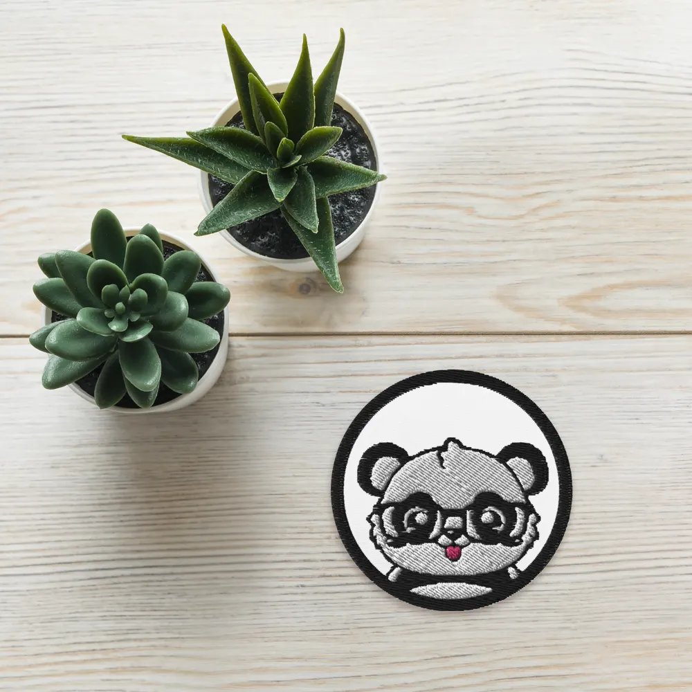 Silly Panda Embroidered Patch product image (5)