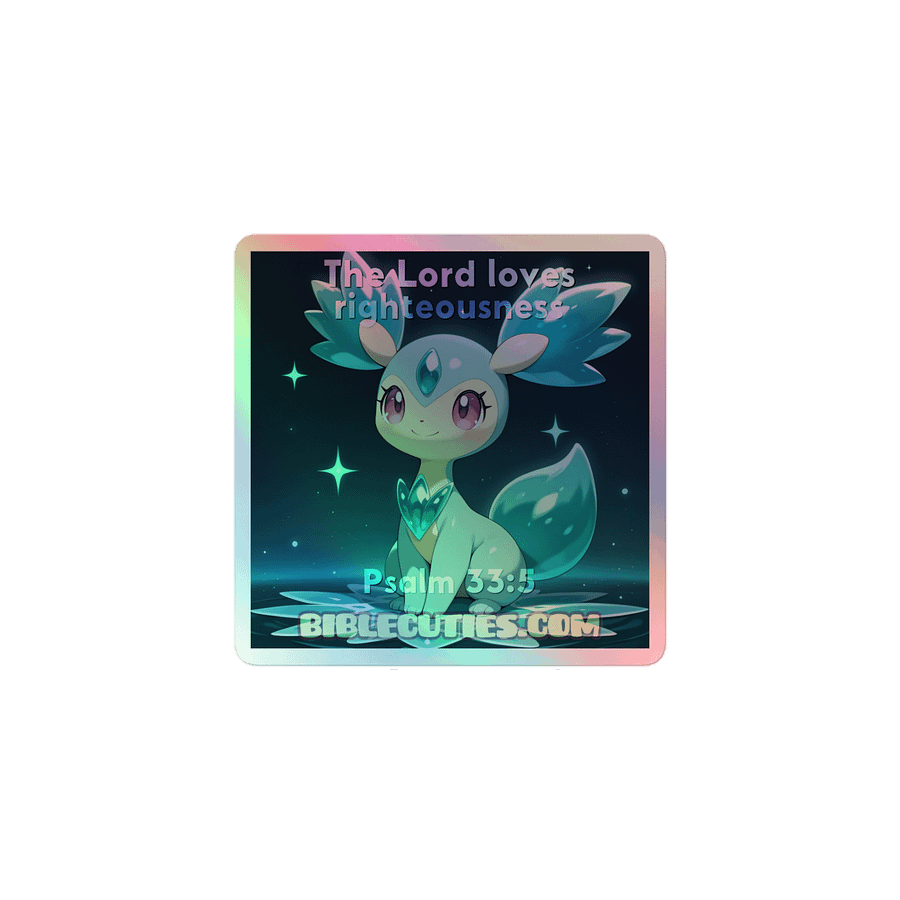 Bible Cuties Ruth - The Lord loves righteousness Holographic Sticker product image (1)