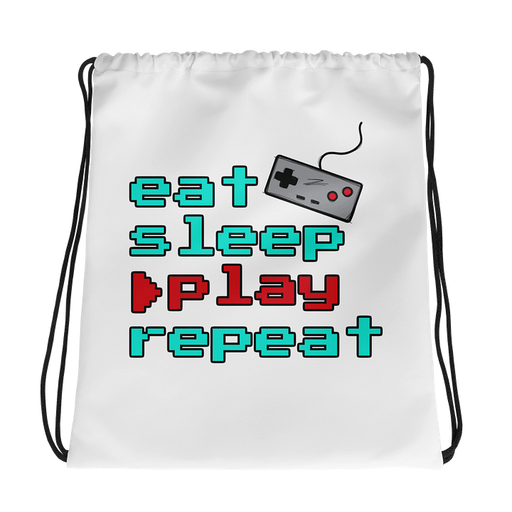 Gym Bag | "eat sleep play repeat" weiß product image (1)