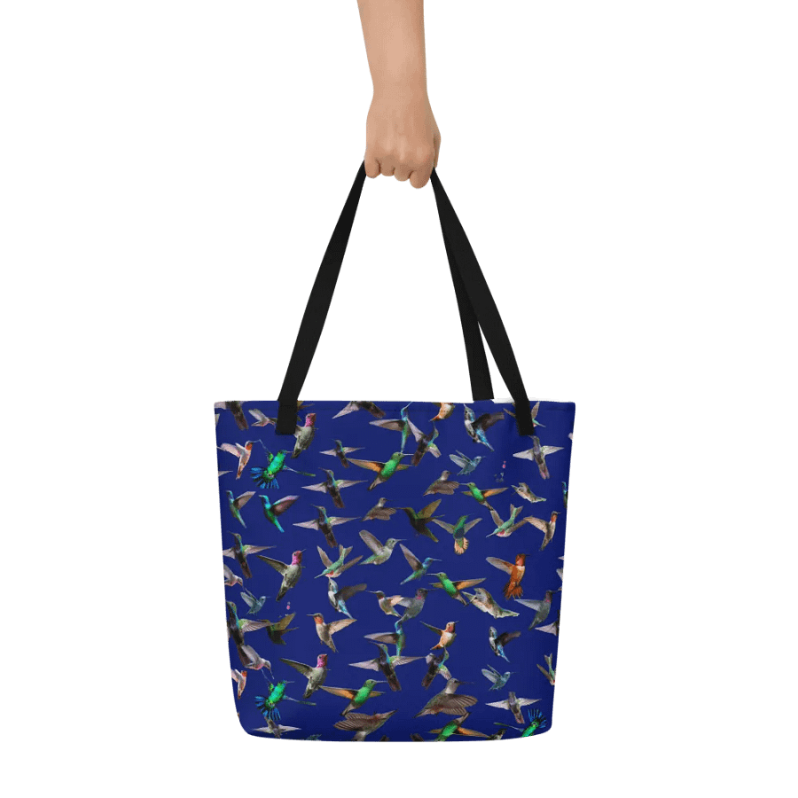 dark blue hummingbird design Tote for stylish moms daughters friends product image (7)